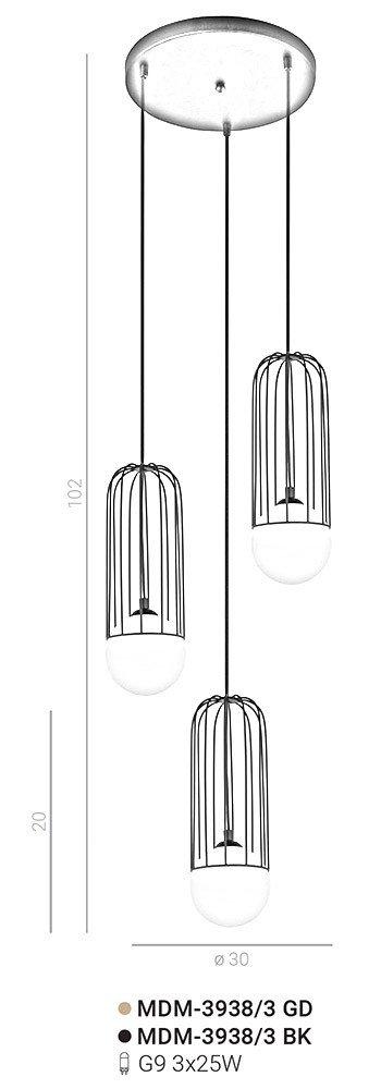 Lampa wisząca Simon MDM-3938/3 BK Italux