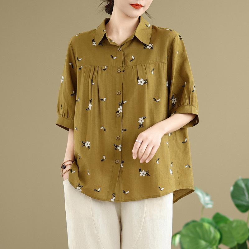 

Korean Style Plus Size Retro Slimming Two-Piece Cotton Linen Summer Set for Women 3XL