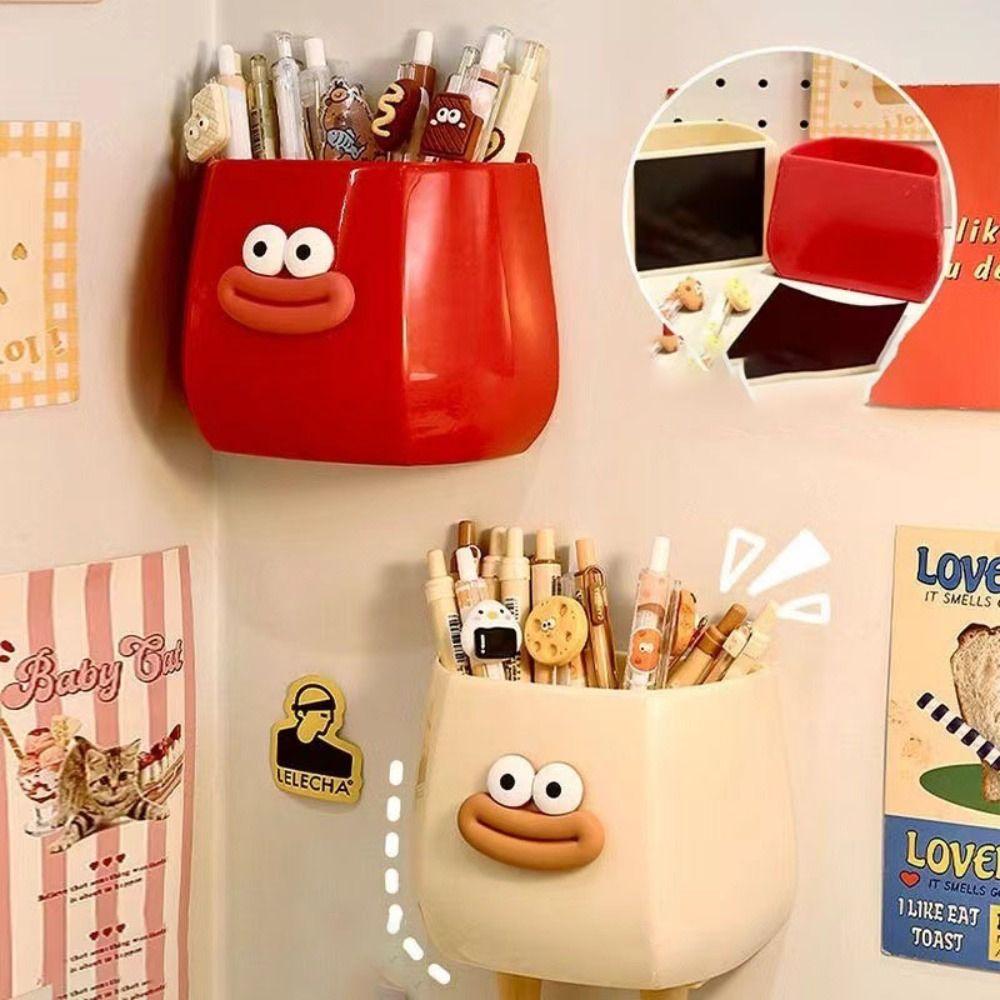 Boîte de rangement de bureau pour étudiant durable Fille de dessin animé Pot à crayons simple Nouvelles boîtes de rangement en plastique