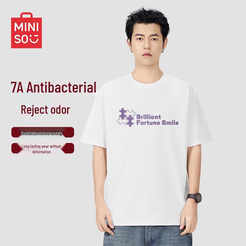 MINISO Men s Summer Anti-Bacterial Half-Sleeve T-Shirt L