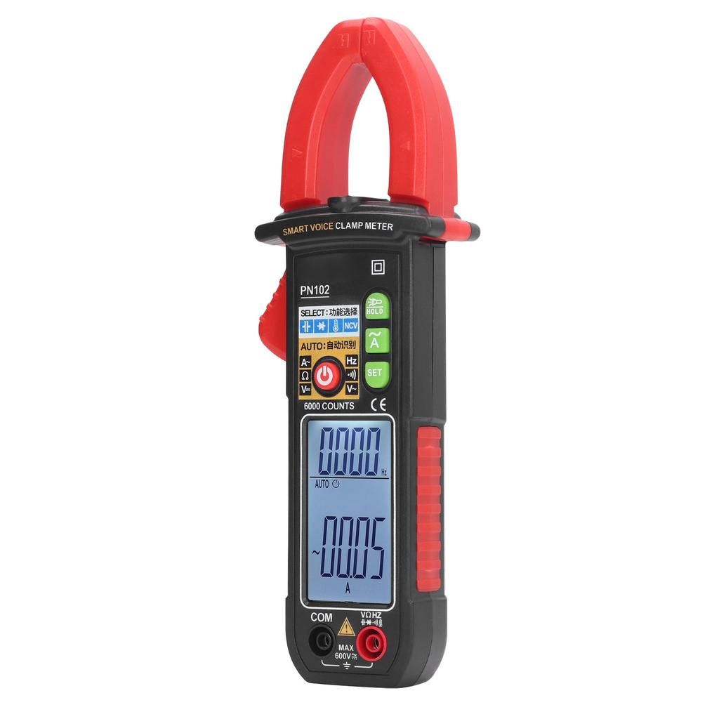 6V to 600V Clamp Meter Voice Broadcast Multimeter Tester Auto Ranging AC DC Current Voltage Meter for Electricians