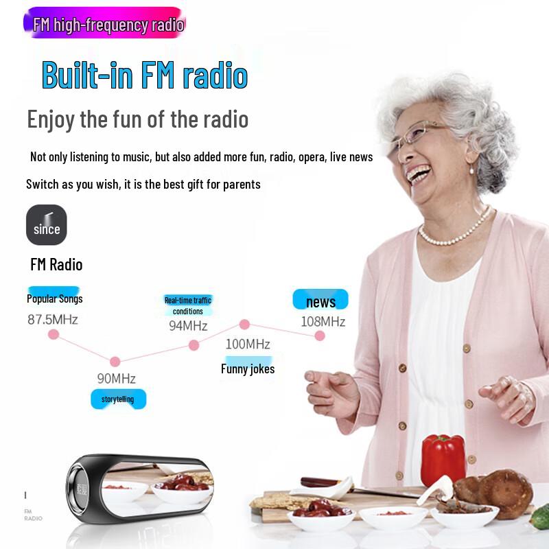 Suoai S69 Portable Bluetooth Speaker with Alarm Clock & Radio