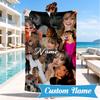 Custom Name Fashionable Ayli-va Heart In Space Adventure Microfiber Beach Towel, Lightweight for Summer Travel, Swimming Pool Fan Gift