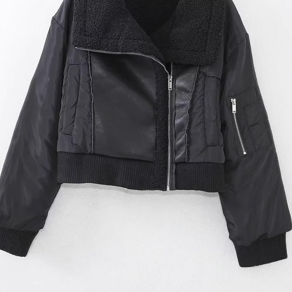 2024 Autumn Women's European & American Style Patchwork Double-Sided Jacket