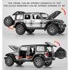 1:22 Jeep Wrangler Rubicon Off-Road vehicle Diecast Metal Alloy Model car Pull Back Sound Light Car Children Gift Collection