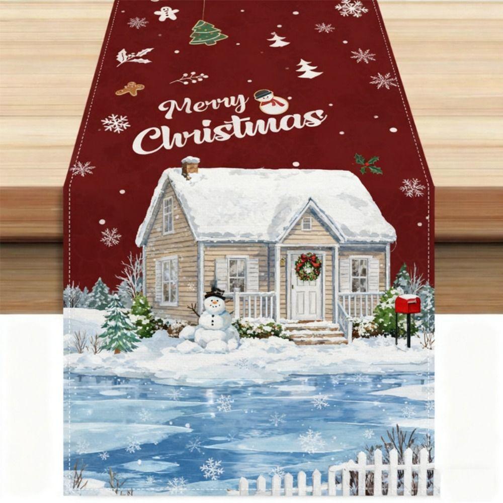 New Year Christmas Table Runner Navidad Gift Flag Cover Christmas Table Flag Xmas Party Merry Christmas Decorations