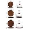 Wooden Plate Transparent Cover Cake Plate Tray Dessert Cake Dust-proof Tray Desktop Storage Container Party Accessories