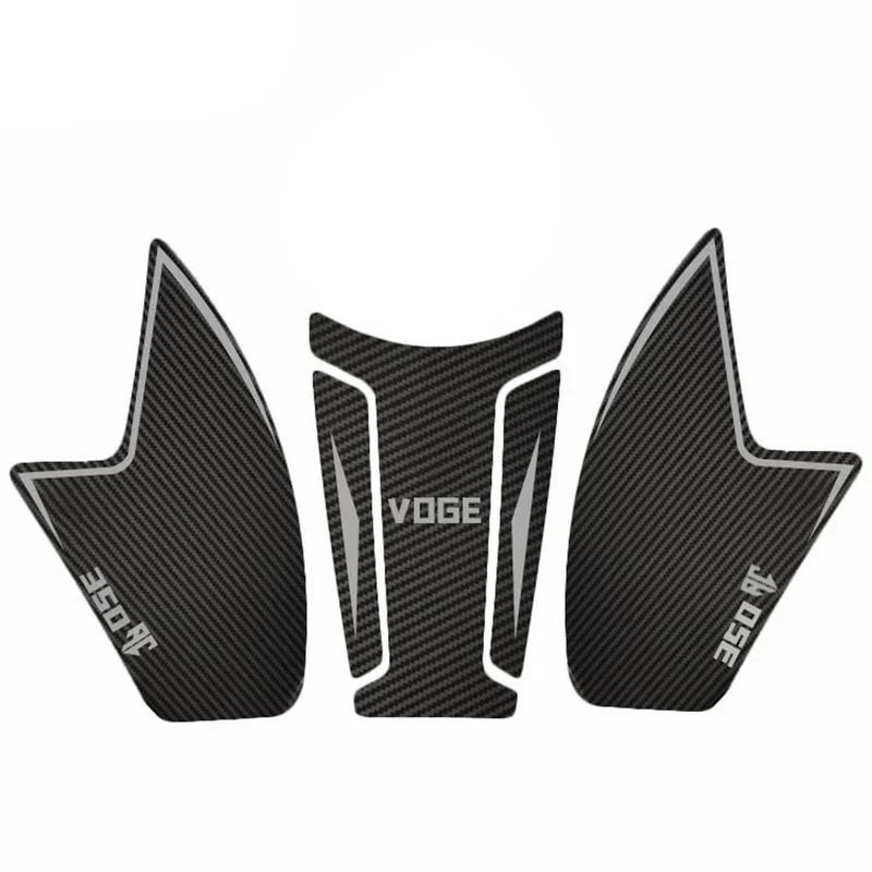 350AC Motorcycle 3D Carbon Fiber Anti Slip Fuel Tank Pad Protector Side Knee Grip Sticker Pads For Loncin Voge 350AC 350 AC