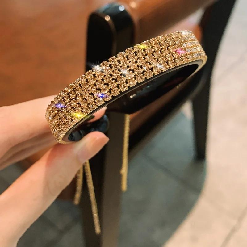 Kobiety Eleganckie Luksusowe Cyrkoniowe Chwosty Kucyk Pazurki do Włosów Pani Słodkie Spinki do Włosów Opaska Modne Akcesoria do Włosów