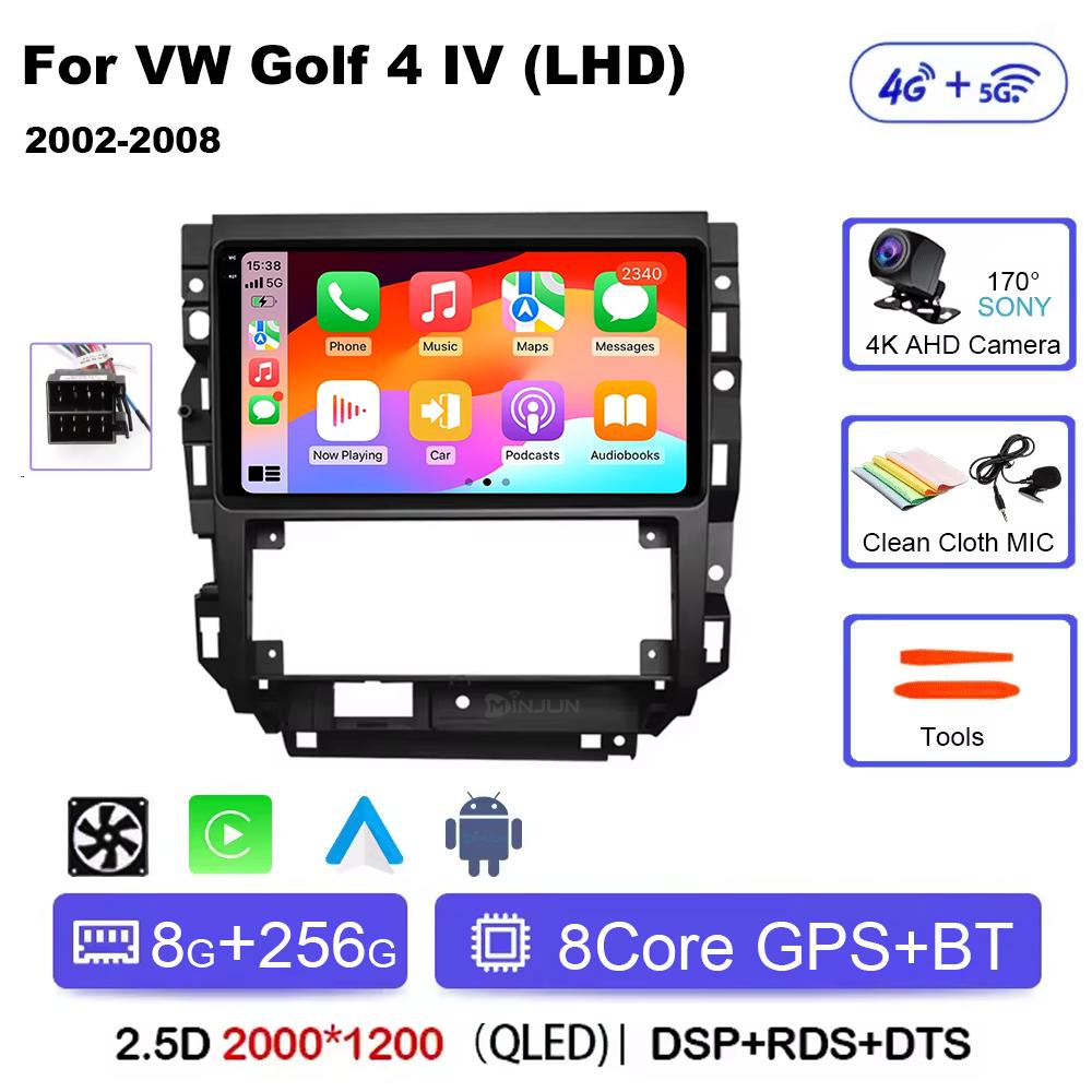 Car Radio Android 14 For Volkswagen VW Golf 4 IV LHD 2002-2008 Jetta MK4 Classics Qualcomm Multimedia Player Carplay GPS Auto