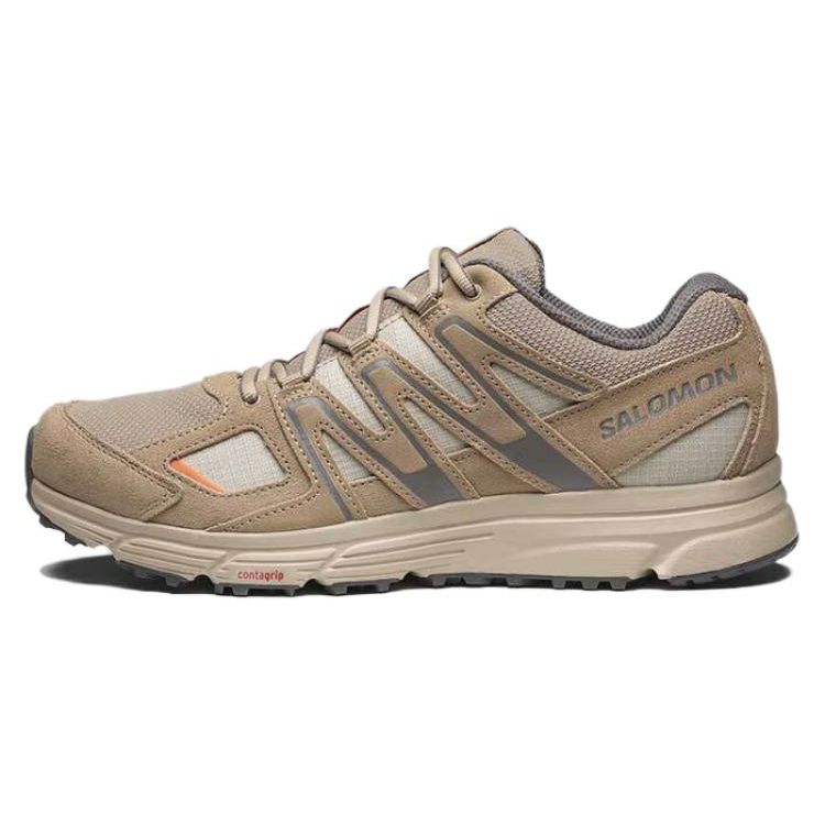 SALOMON X-Mission 4 Suede Comfortable Shock Absorbing Slip Resistant Durable Waterproof Low Top Outdoor Functional Shoes Unisex Shoes Brown 474378