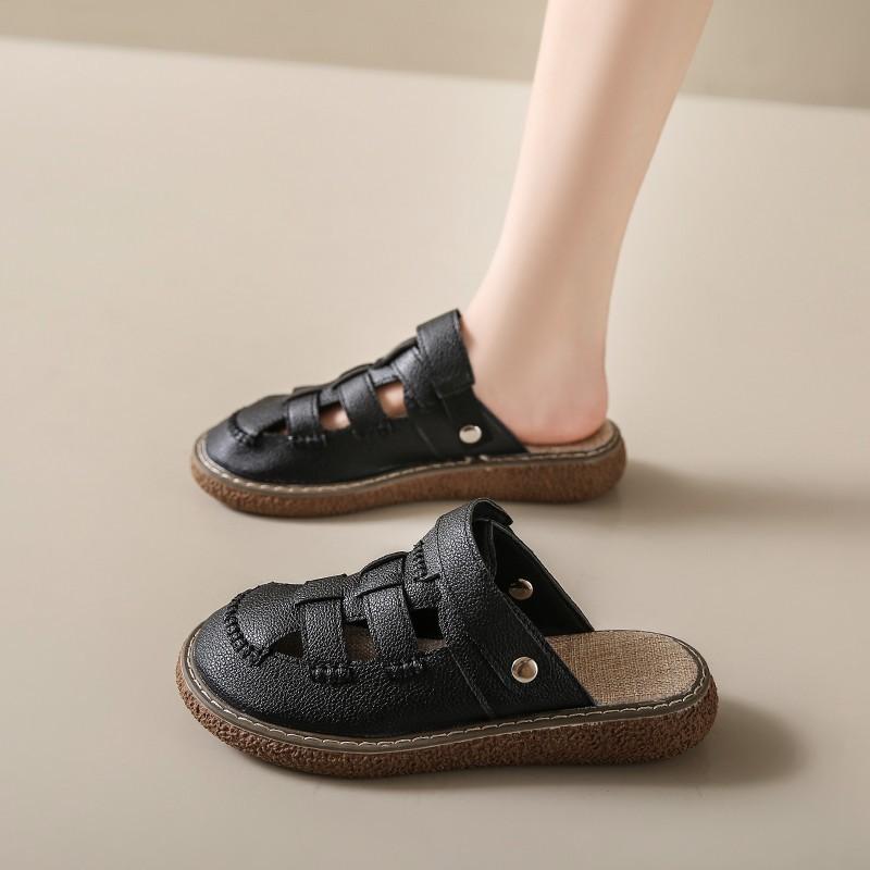 New Women's Roman Style sandals--Hollow Out Breathable Two Wear Comfortable Wearing Wearable and Durable Flat Shoes