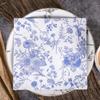 European Retro Blue and White Porcelain Print Disposable Napkins for Restaurant, Party, or Hotel Dining