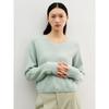 Jiuzi Anna Kou Simple and Lazy Style Loose V-Neck Shoulder Soft Top Sweater