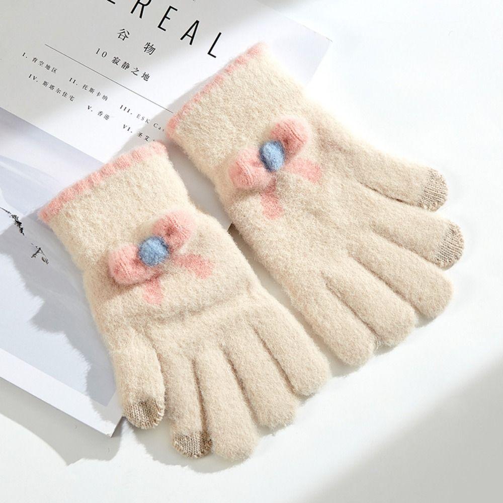 Wool Knitted Wool Mittens Touchscreen Full Finger Guantes Unisex Outdoor Cycling Gloves  Outdoors