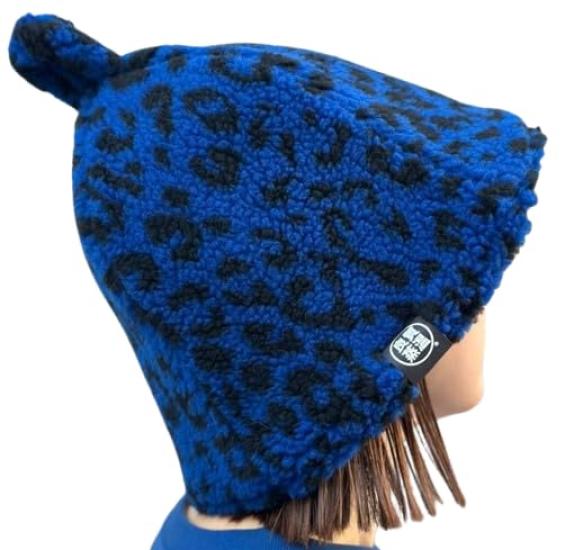 

Синий размер M материал Боа леопардовый принт структура нового поколения 3-слойная полиэстеровая сетчатая ткань шапка для сауны