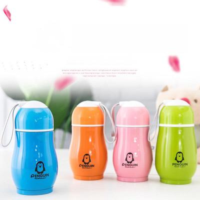 Portable Stainless Steel Penguin Pattern Thermos Cup Children Mini 300ml Cartoon Vacuum Cup Outdoor Kitchen Travel Water Bottles