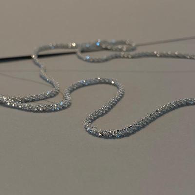 Funkelnde Schlüsselbeinkette aus S925-Silber – minimalistisches Design für Damen, lichtecht