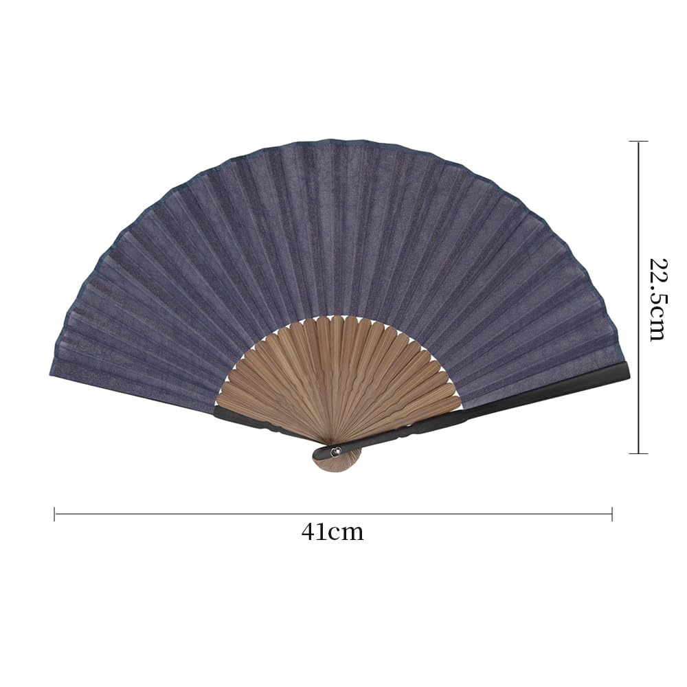 Folding Glitter Stylish and Black Bamboo Comes with Box and Rabbit Fan Fireworks Japanese Purple Fan [SENMAN] Men's Fan, Material, Popular, Frame,