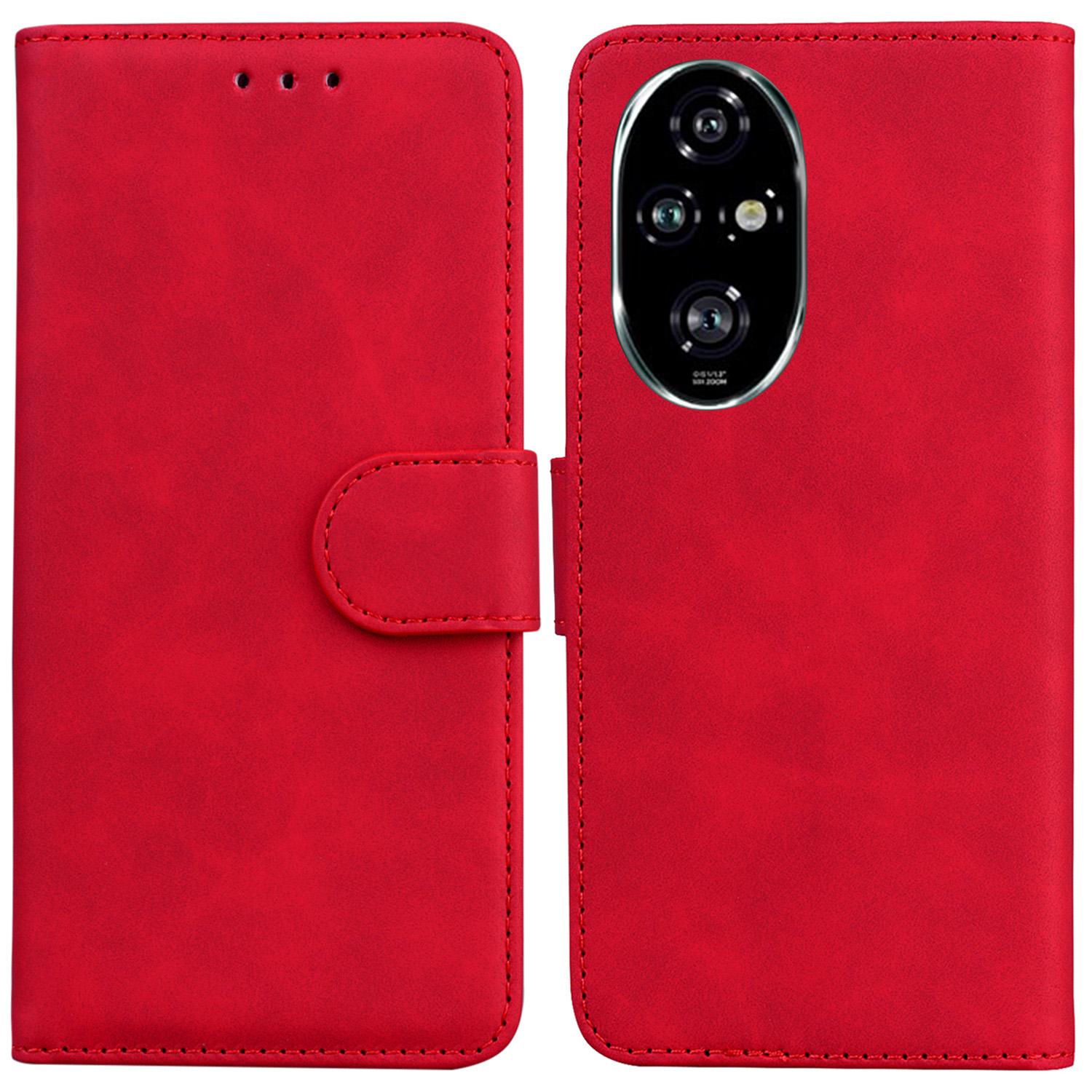 

For Honor 200 Pro 5G Phone Case Solid Color Leather Cover Mobile Accessories Wholesale Red