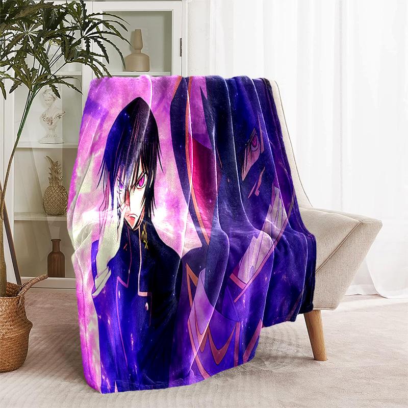 Anime Code Geass printed throw blanket—lightweight,soft,warm;versatile blanket all seasons—perfect air-conditioning throw,nap blanket