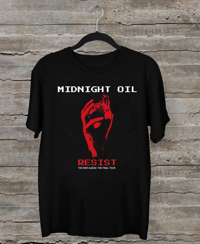 

NEW Midnight Oil Band Tour Concert Black All Size S-5XL Shirt Unisex T-Shirt L