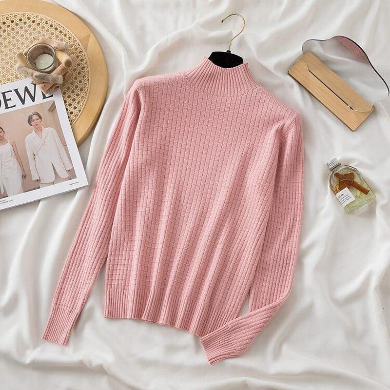 2023 Autumn Fashion Turtleneck Sweater Women Winter Loose Long-sleeved Jumpers Tops Women Bottoming Warm Knitwears 28730