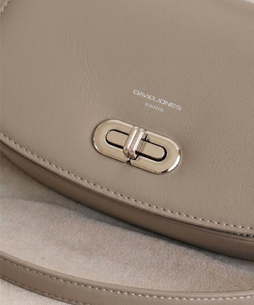 David Jones Le Mare 2-Way Mini Flap Shoulder Leather Bag_Warm Taupe (Cm7856)
