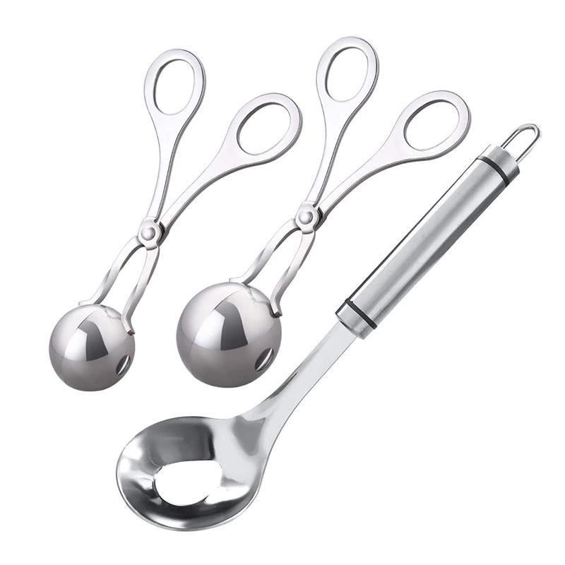 Meatball Maker Stainless Steel Meat Ball Maker Mold Meatballs Cooking Tongs Cookie Making Scoop Clip Meat Tools Kitchen Gadget