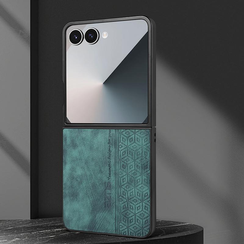 Case For Samsung Galaxy Z Flip 8 Z Flip 7 FE 6 5 4 3 Phone Case Retro Style Business Flip Cover For Samsung W25 W24 Flip Cover 5G