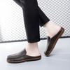 Men's Leather Slippers Slip On Casual Shoes