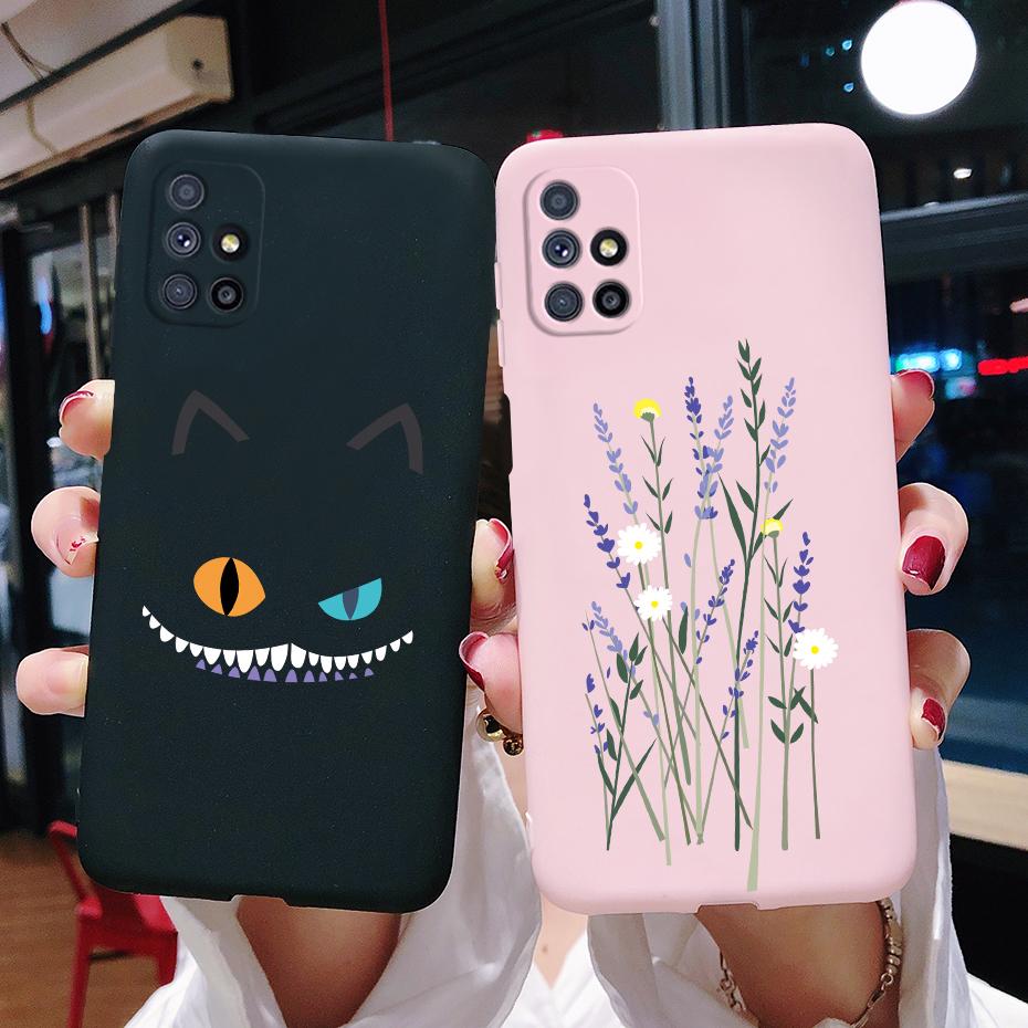 Case For Samsung Galaxy M51 Phone Case Cute Cat Cartoon Soft Touch Silicone Cover For Samsung M51 M 51 M515 SM-M515F Case Funda