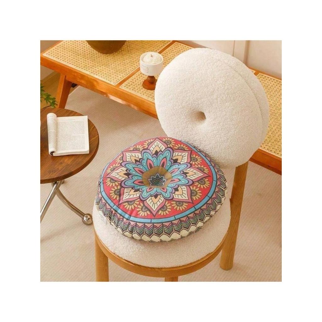 Bohemian Style Soft Round Cushion, Suitable for Living Rooms, Offices, and Gaming Chairs.