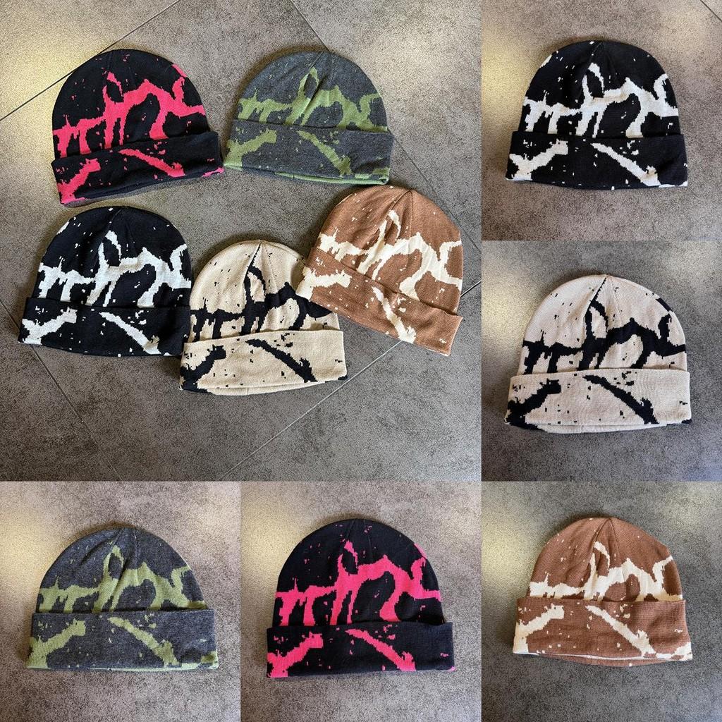 Jacquard Knit Striped Beanie Cap For Warm Winter Fashion Streetwear Hat Gift