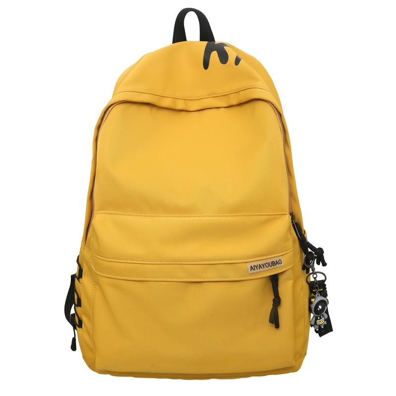 Japanese Trendy Cool Simple Letters Contrasting Colors Large Capacity Neutral Student Backpack 2025 New Junior High School Schoolbag