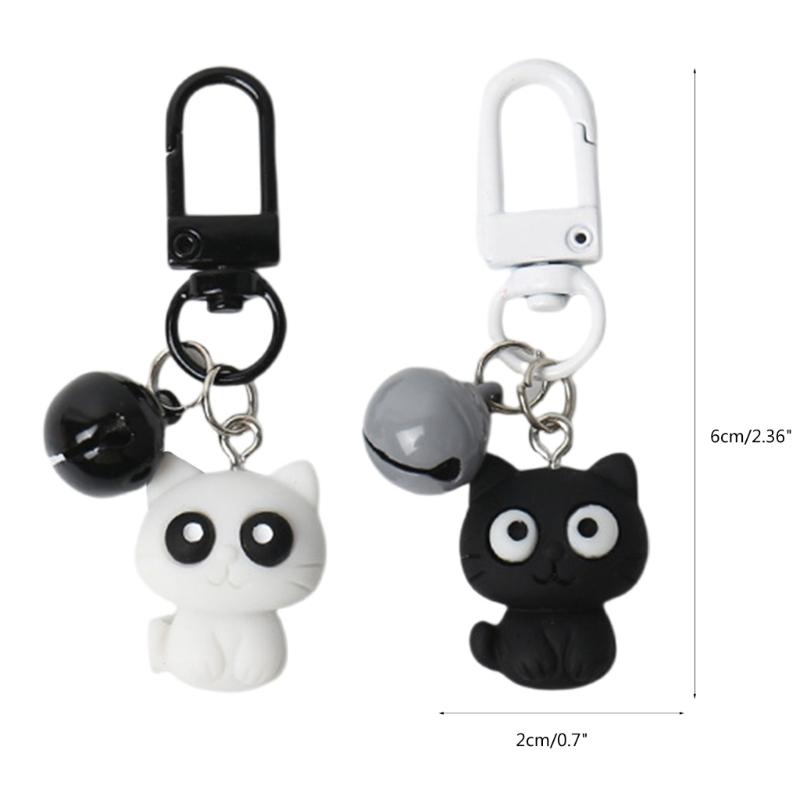 Cat Keychain with Bell Pendant for Women Handbag Backpack and Purse Decorations