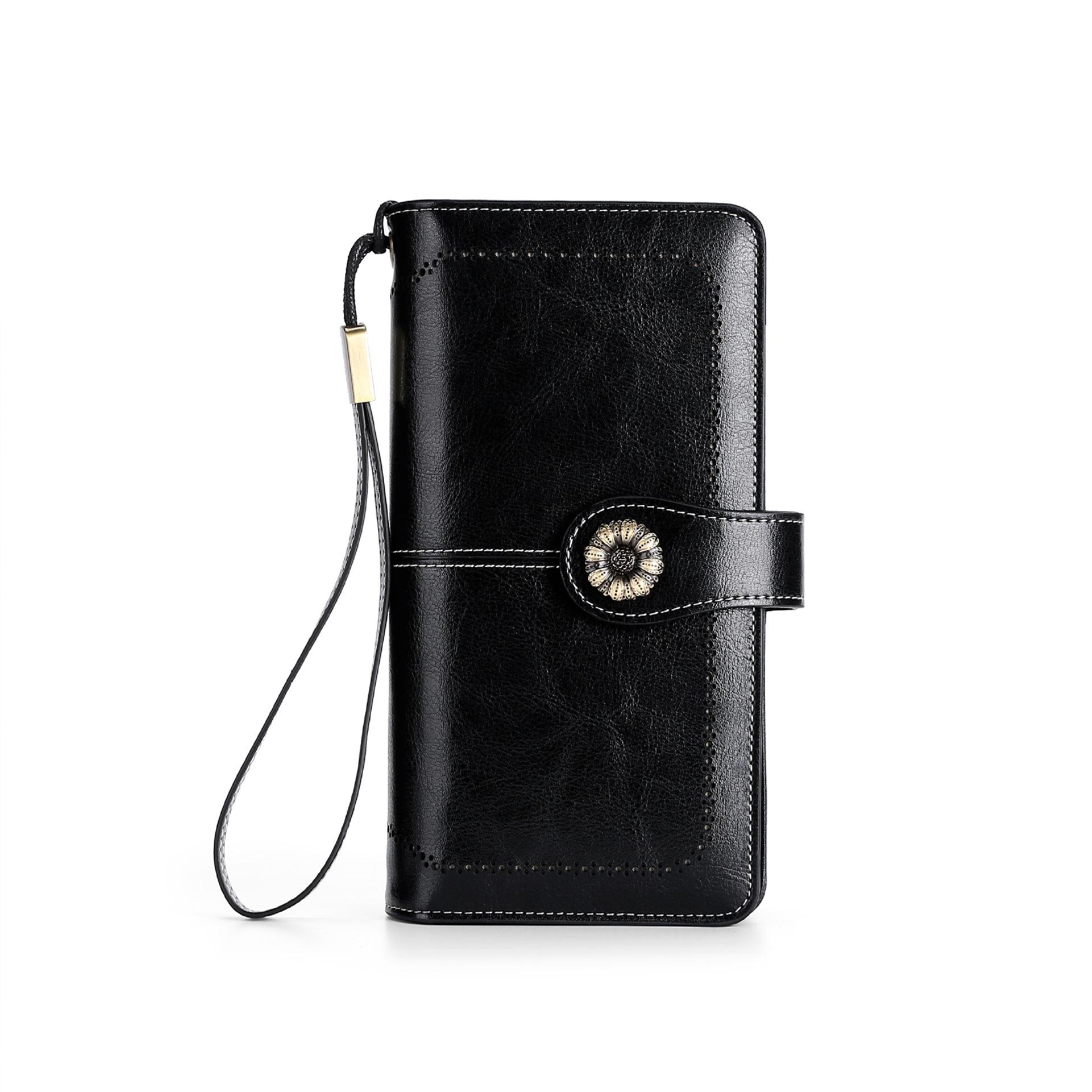 

Женский кожаный кошелёк чёрный