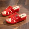 Women's Thick-Soled Summer Wedge Sandals - Fashionable, Anti-Slip, Soft-Soled High Heels for Outdoor Wear