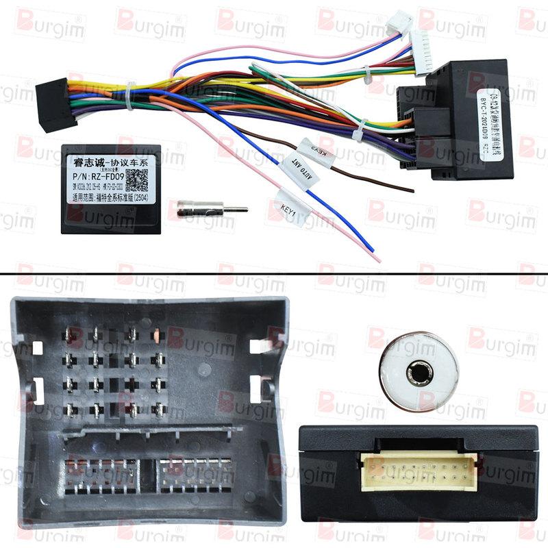 Car Radio Fascias Frame For Ford Kuga 2008-2013 9 inch 2DIN Carplay Stereo Panel 16PIN Harness Wire Power Cord Cable Canbus Box