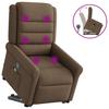 Massage Recliner with Rising Assistance Brown Fabric