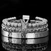 Micro-inlaid zircon crown bracelet set European and American trend diamond-inlaid titanium steel