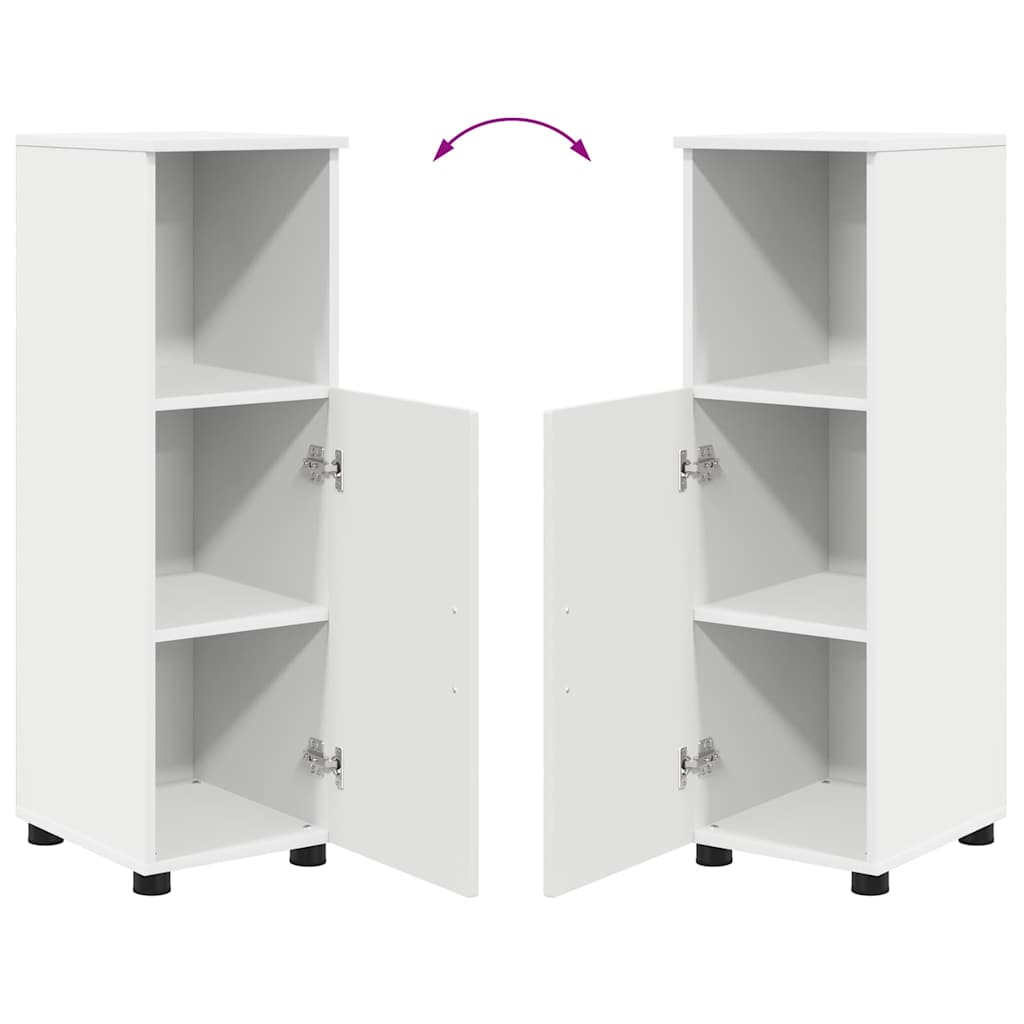 Bathroom Furniture Set with Door 3 Pcs White Wood Based Material & Metal