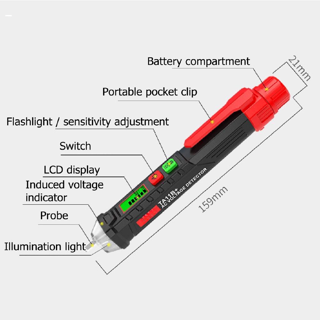 AC/DC Digital Display Multi-function Induction Test Pencil Sound/Light Alarm AC / 12~1000V Non-Contact Voltage Detector