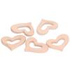 5Pcs DIY Baby Wood Teether Toys HeartShaped Polished Necklace Pendant Art Craft Accessory