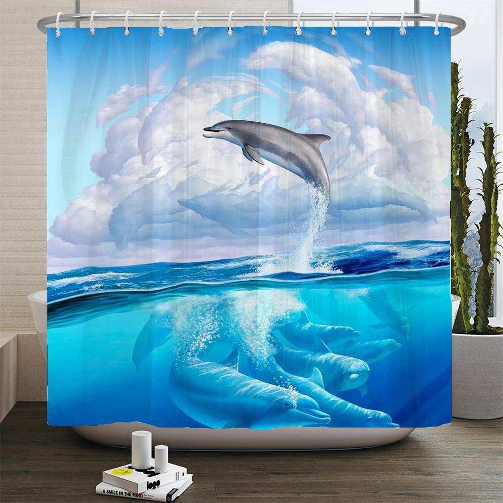Dream Starry Sky Ocean Jellyfish Bathroom Waterproof Shower Curtain Set with 12 Hooks Bath Non-Slip Mat Rugs Toilet Seat Cover