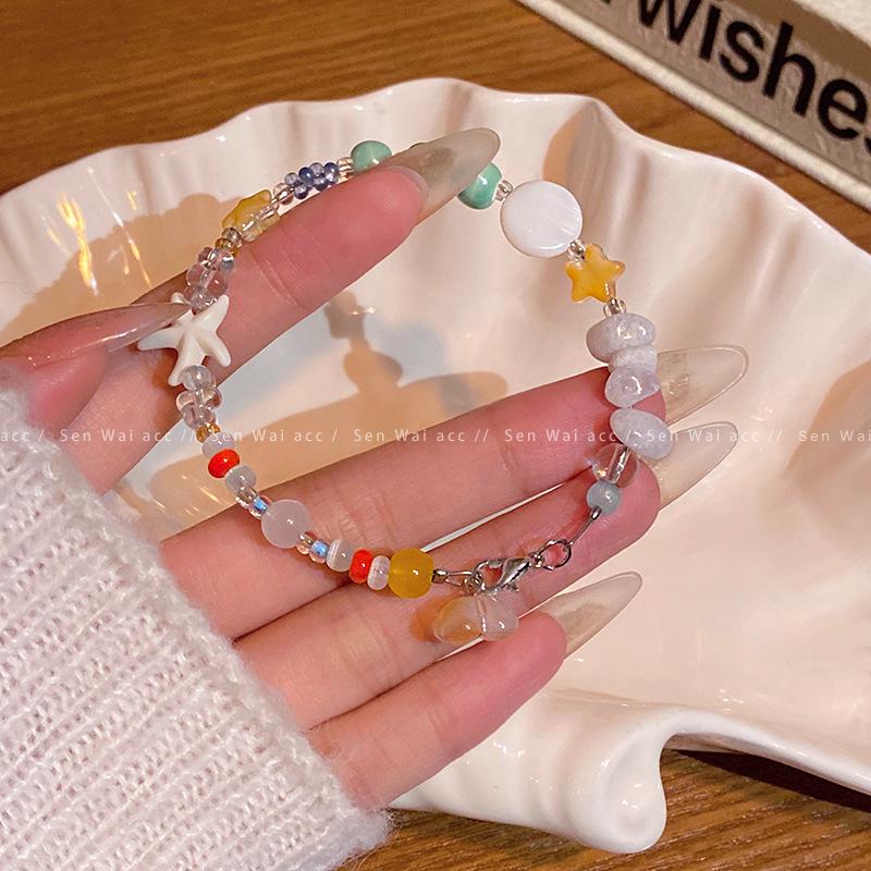 Small fresh dopamine starfish beaded bracelet female sweet bracelet temperament jewelry