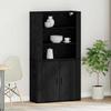Highboard in Black Oak Look 80 x 33 x 150 cm Particleboard