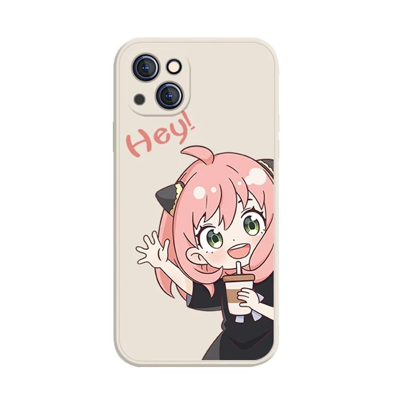 Anime SPY FAMILY Couple Silicone Phone Cases for iPhone 15 13 14 12 11 Pro Max Mini X XR XS 7 8 Plus SE Anya Forger Covers Bags