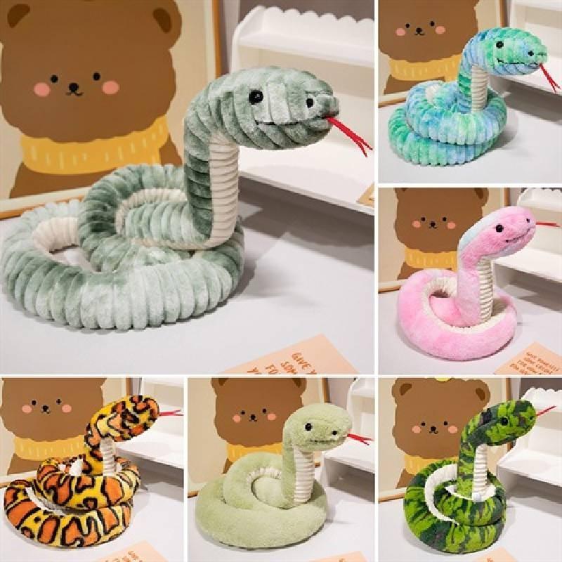 Strip Snake Simulation Plush Toy Cute Cartoon Funny Creative Doll Decoration