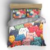 Colorful Cat Pattern Bed Set   Bedding Duvet Cover Set Duvet Cover Pillowcases (1 * Duvet Cover 2 * Pillowcases, Without Duvet Insert)